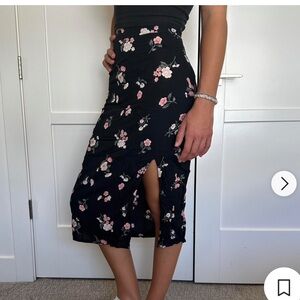 Hollister Black Wrap Midi Skirt with Slit